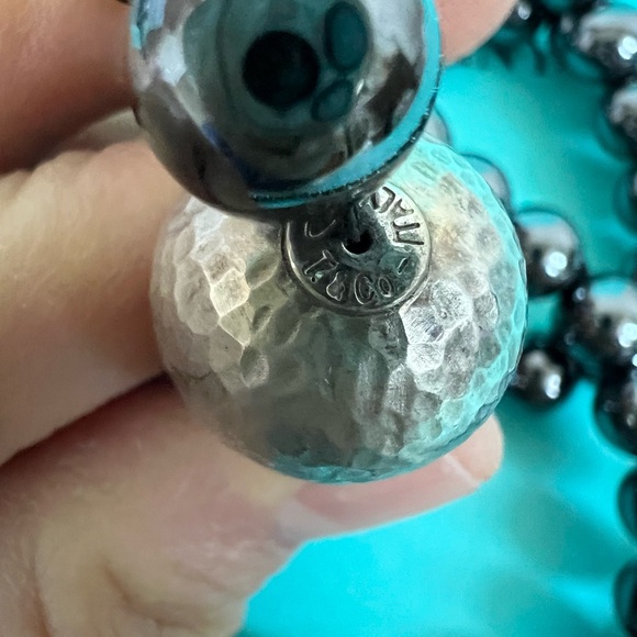 🔴Authentic LIKE NEW 🔴TIFFANY & CO Gemstone Hematite Bead Straight Up Necklace - Picture 7 of 11